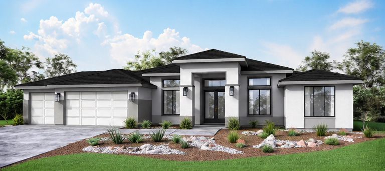 Exterior elevation rendering for Lot 0039 at Vista Montaire