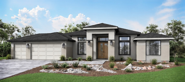Exterior elevation rendering for Lot 0041 at Vista Montaire